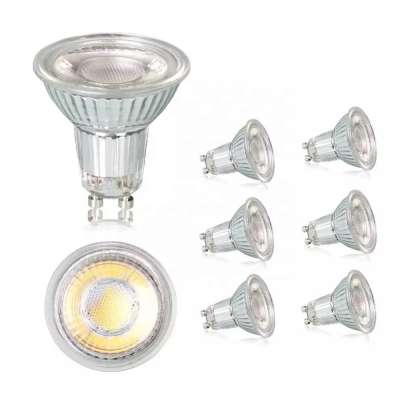 Traditional halogen spotlight replacement 240v 5w warm white cob gu10 led spotlight glass lamp body