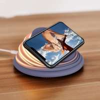 Multi-fonction Foldable  Night Lamp Wireless Charger, Fast Qi Wireless Charging Stand with Night Light for iPhone Xs/XR/8/XS MAX